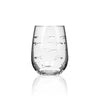 Stemless wine Etched Fish glasses