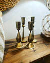 Small Set of Two Matte gold candlesticks