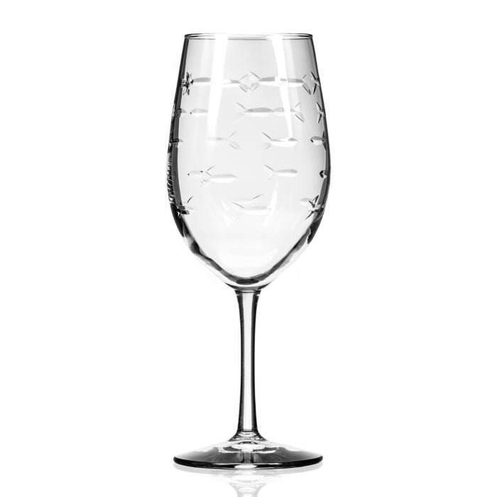 All Purpose Etched Fish wine Glasses