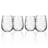 Stemless wine Etched Fish glasses